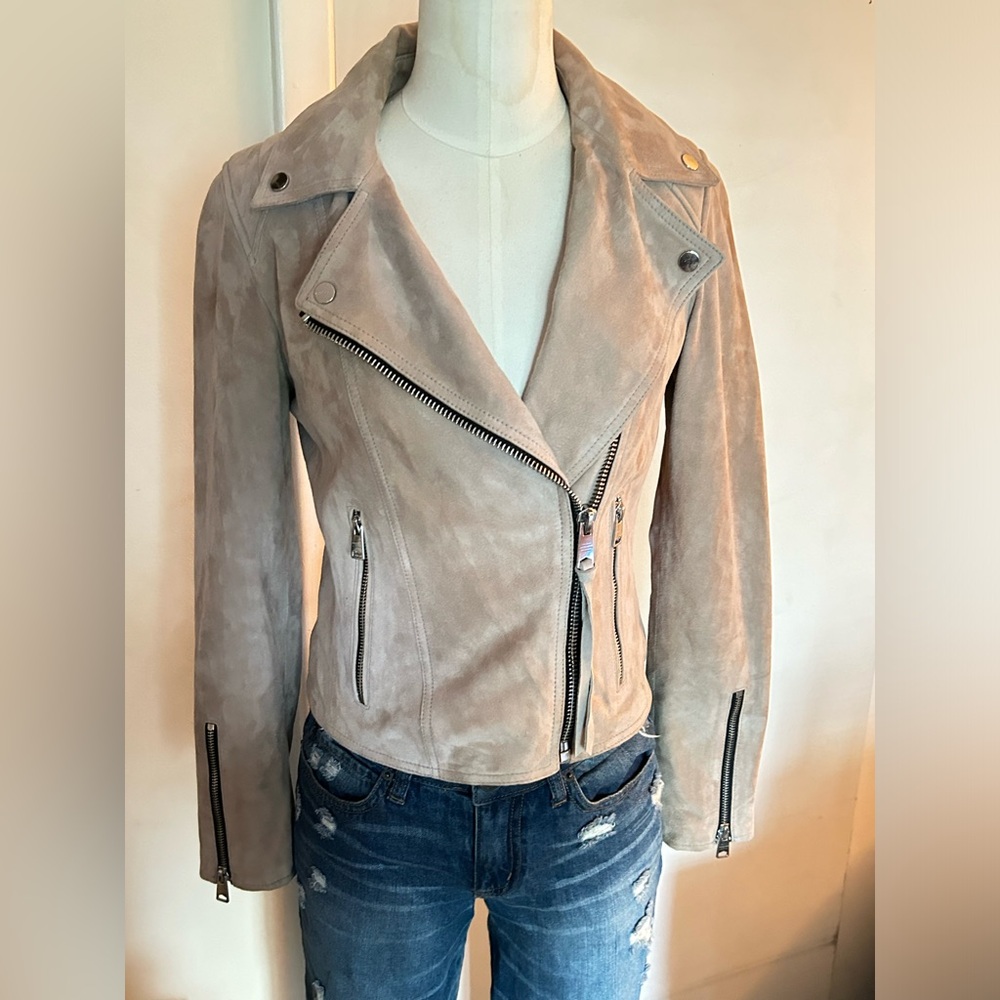 All Saints Neve Suede Biker Jacket. Size 4. NWT. Suede Leather Jacket